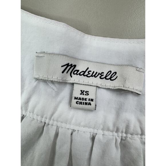 Madewell White Eyelet Angelica Cotton Top XS White Boho Peasant Americana - Picture 7 of 16